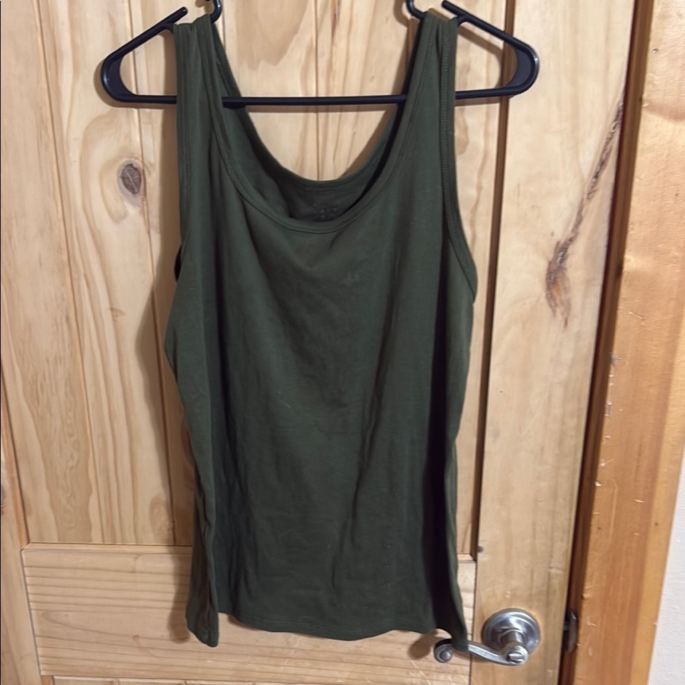 a. new day Olive Green Sleeveless Top